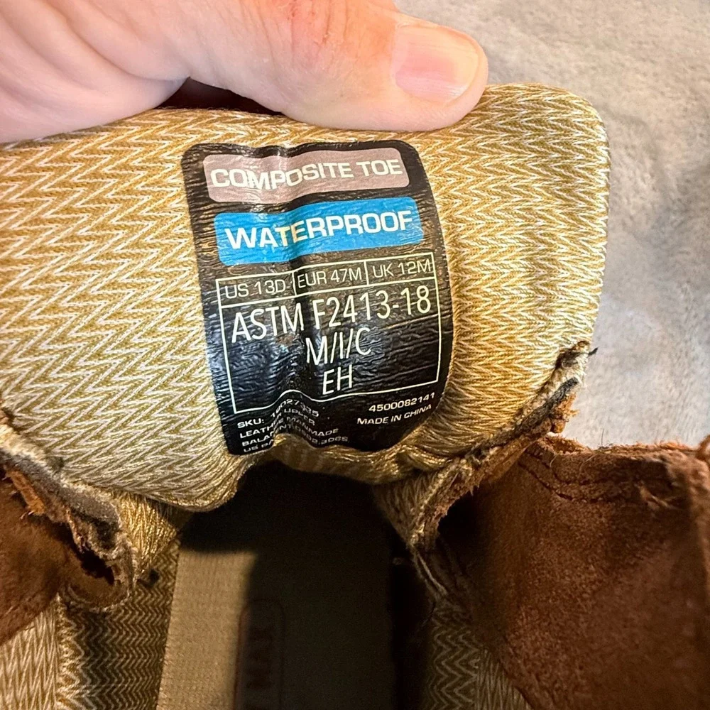 Ariat Waterproof Composite Toe Work Boots Men's 13D Brown Leather EH ASTM F2413-